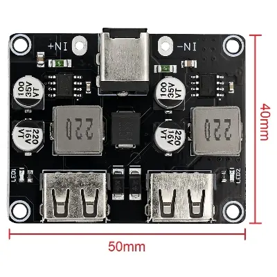 Picture of USB QC3.0 QC2.0 DC-DC Buck Converter Charging Step Down Module 6-32V 9V 12V 24V to Fast Quick Charger Circuit Board 5V 2-Channel 2 USB Output