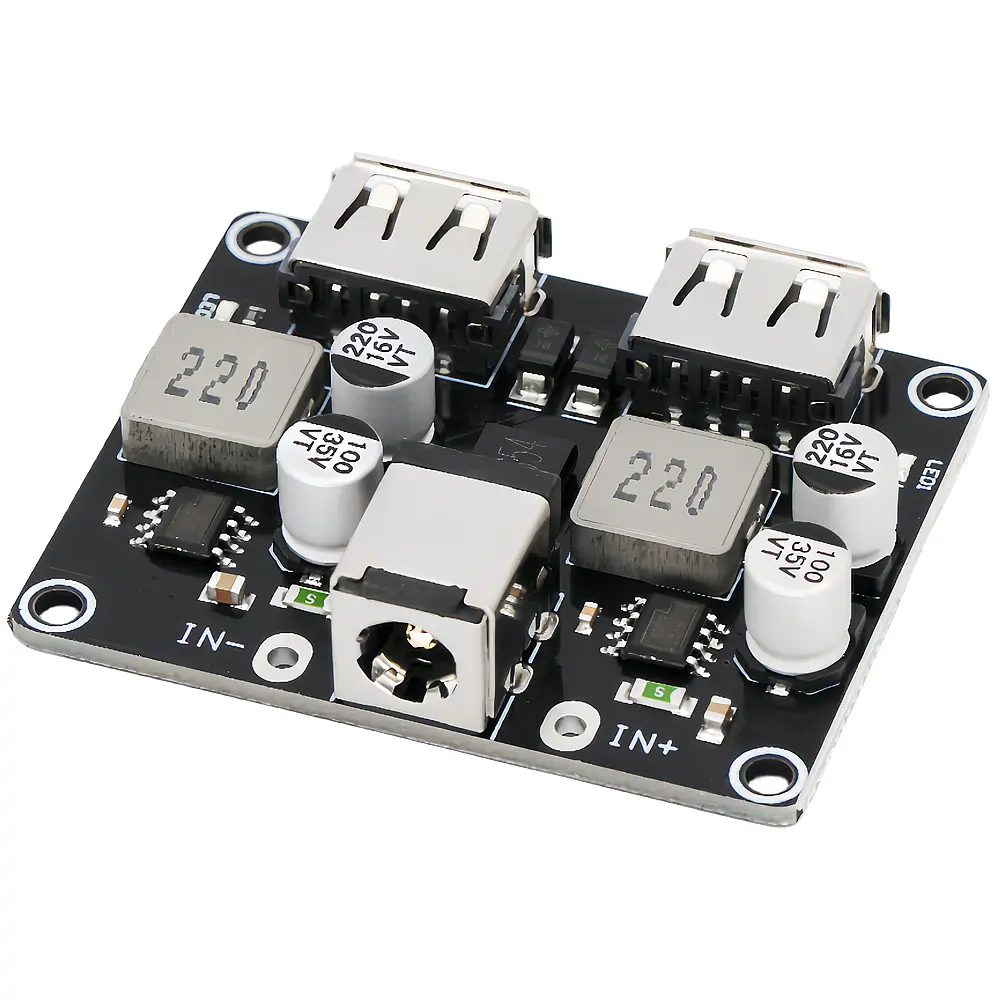 Picture of USB QC3.0 QC2.0 DC-DC Buck Converter Charging Step Down Module 6-32V 9V 12V 24V to Fast Quick Charger Circuit Board 5V 2-Channel 2 USB Output