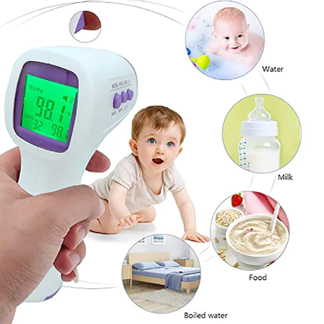 Picture of Medical Temperature Infrared Thermometer Forehead Digital Non-contact Thermomete LED Display Fever Measure Tool For Baby Adult Multicolor