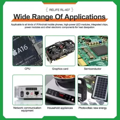 Picture of RELIFE RL-407 Thermal Silica CPU Cooling
Paste CPU PCB Electronic Components Cooling
General Thermal Silicone Silicone Paste 