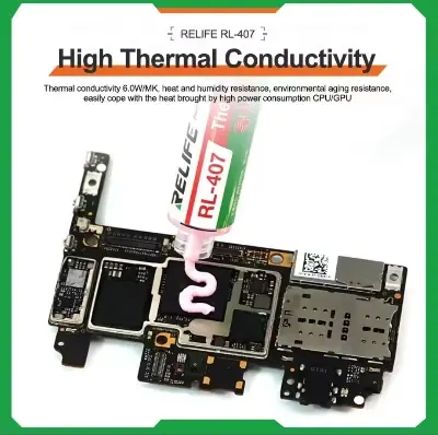 Picture of RELIFE RL-407 Thermal Silica CPU Cooling
Paste CPU PCB Electronic Components Cooling
General Thermal Silicone Silicone Paste 