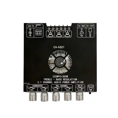 Picture of AS21 220W*2+350W 2.1 Channel TPA3255 16V-38V DC Bluetooth Digital Power Amplifier Board Module High and Low Tone Subwoofer Audio APP Similar ZK-AS21 CA-AS21 Multicolor