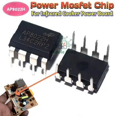 Picture of AP8022H PWM Power Mosfet Direct Plug DIP-8 Switching Power Management Module Chip IC for Commonly Used Induction Infrared Cooker Power Baord Black