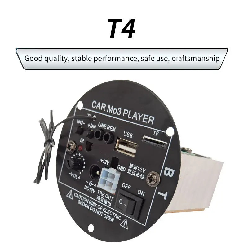 Picture of TDA2003 20W FM Radio & BT Music Player Mini Home Amplificador Speaker with Card-Plug Bass Tweeter 12V Voltage Accessories Black