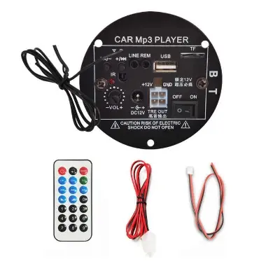 Picture of TDA2003 20W FM Radio & BT Music Player Mini Home Amplificador Speaker with Card-Plug Bass Tweeter 12V Voltage Accessories Black