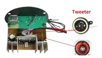 Picture of TDA2003 20W FM Radio & BT Music Player Mini Home Amplificador Speaker with Card-Plug Bass Tweeter 12V Voltage Accessories Black
