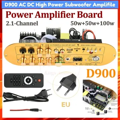 Picture of D900 High-Power Home Amplifier with Imported IC for Bluetooth Board 2x50W+100W 2.1 Channel High and Low Tone Subwoofer Black