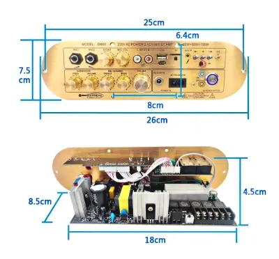 Picture of D900 High-Power Home Amplifier with Imported IC for Bluetooth Board 2x50W+100W 2.1 Channel High and Low Tone Subwoofer Black