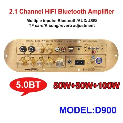 Picture of D900 High-Power Home Amplifier with Imported IC for Bluetooth Board 2x50W+100W 2.1 Channel High and Low Tone Subwoofer Black