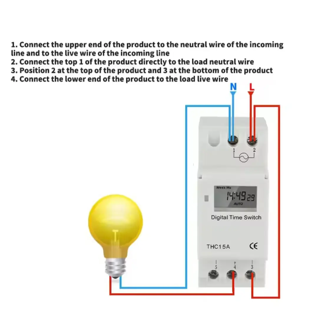 Picture of Din Rail Mount Weekly 7 Days Programmable Digital TIME SWITCH Relay Timer Control 12V 24V 220V Similar THC15A DHC15A Multicolor