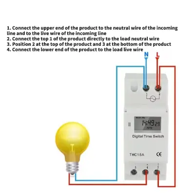 Picture of Din Rail Mount Weekly 7 Days Programmable Digital TIME SWITCH Relay Timer Control 12V 24V 220V Similar THC15A DHC15A Multicolor