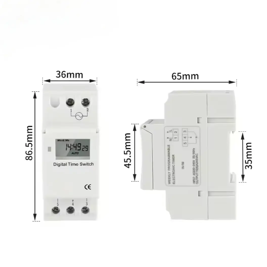 Picture of Din Rail Mount Weekly 7 Days Programmable Digital TIME SWITCH Relay Timer Control 12V 24V 220V Similar THC15A DHC15A Multicolor