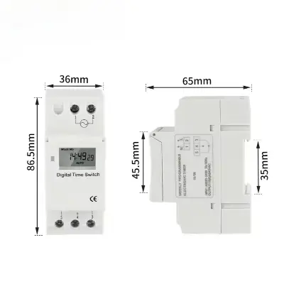 Picture of Din Rail Mount Weekly 7 Days Programmable Digital TIME SWITCH Relay Timer Control 12V 24V 220V Similar THC15A DHC15A Multicolor