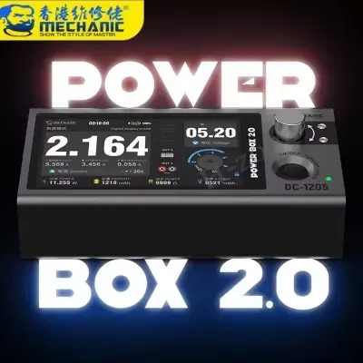 Picture of MECHANIC POWER BOX 2.0 DC-1205
Multifuncitonal Digital Adjustable Power Supply 12V 5A Output with Built-in Battery for Mobile Phones Computer Tablets

Maintenance Power Voltage Current Power Detection Multicolor