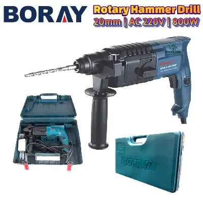Picture of BORAY Rotary Hammer Drill Machine AC 220v 20-22mm Professional Hammer Mode Knife Mode Heavy Duty Hammer Drill Machine For Drilling Wall
 Wood Plastic Multicolor