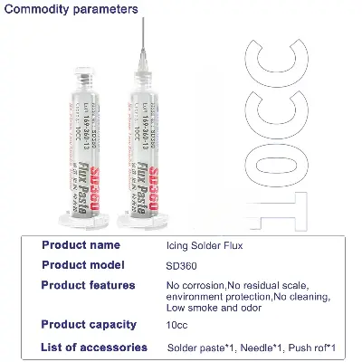 Picture of Mechanic SD360 Icing Solder Flux Paste No-clean Transparent Welding Paste Flux With Push Rod for PCB SMD BGA Soldering Tools Multicolor