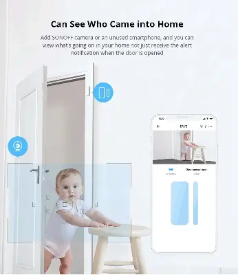 Picture of SONOFF DW1 433Mhz Door Window Wireless Automation Modules Sensor Compatible With RF Bridge for Smart Home Alarm Security E7WIN White