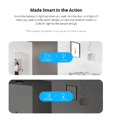 Picture of SONOFF DW1 433Mhz Door Window Wireless Automation Modules Sensor Compatible With RF Bridge for Smart Home Alarm Security E7WIN White