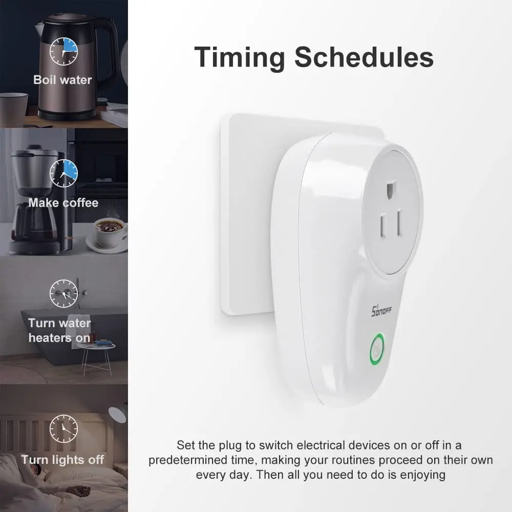 Picture of SONOFF S26TPB 10A WiFi Plug Wireless Power Socket US Smart Home Switch Works with Alexa SmartThings APP 10a 120v