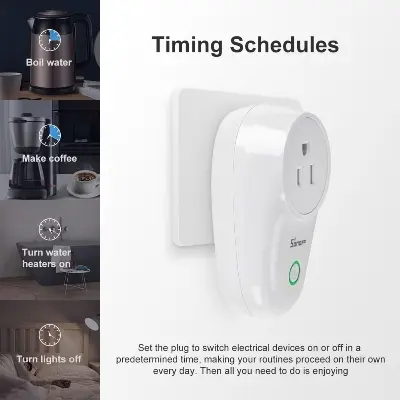 Picture of SONOFF S26TPB 10A WiFi Plug Wireless Power Socket US Smart Home Switch Works with Alexa SmartThings APP 10a 120v