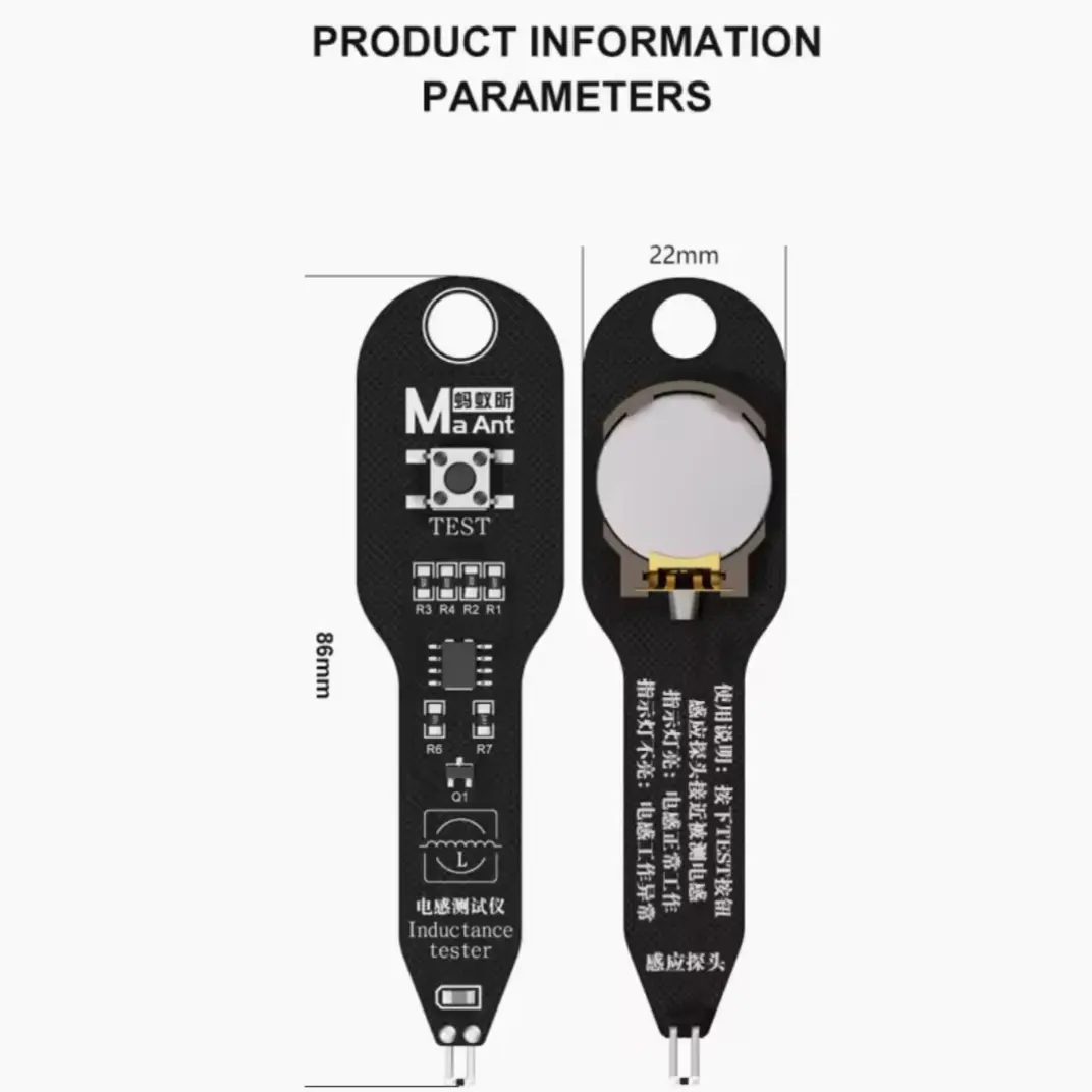 Picture of MaAnt Inductance Tester Motherboard Coil Tester Inductor Detector Repair Tool Electromagnetic Induction Quick Fault Check M093, Black