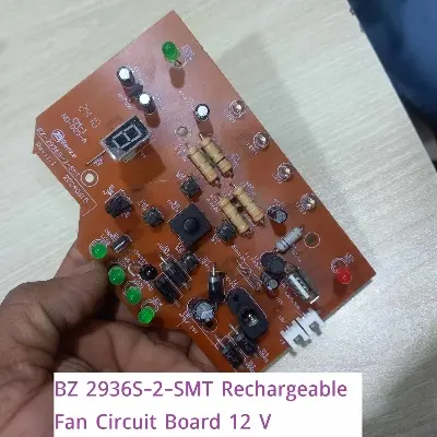Picture of KN-2936S-2-SMT Rechargeable Fan Circuit Board LED Speed Display Battery Protection For 12V Battery Charger Fan Over Voltage Discharge Protection  For Kennedy Defender Sunca Charger Fan Multicolor