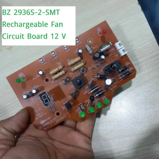 Picture of KN-2936S-2-SMT Rechargeable Fan Circuit Board LED Speed Display Battery Protection For 12V Battery Charger Fan Over Voltage Discharge Protection  For Kennedy Defender Sunca Charger Fan Multicolor