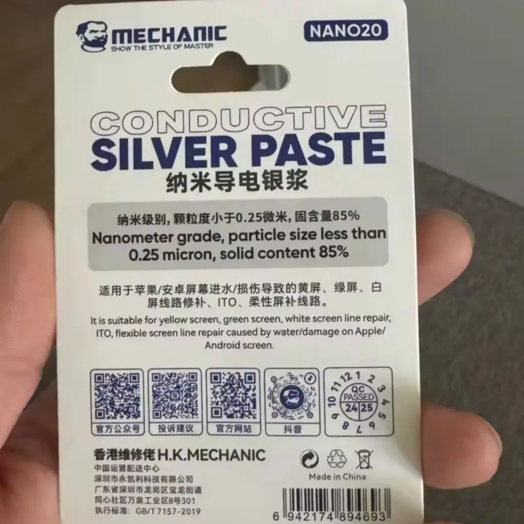 Picture of MECHANIC NANO20 Nano Conductive Silver Paste for iPhone Android Phone Repair Flexible Screen Circuit Repair ITO Silver Paste Multicolor