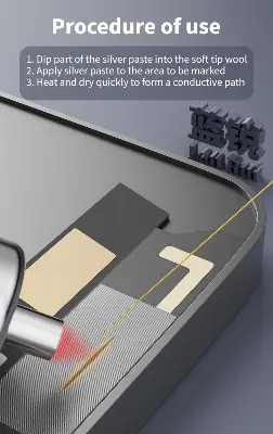 Picture of Lanrui J9 Nano Conductive Silver Paste Low Resistance Screen Line Repair for PhoneS IPhone Android Green Yellow Screen Fix Tools Multicolor