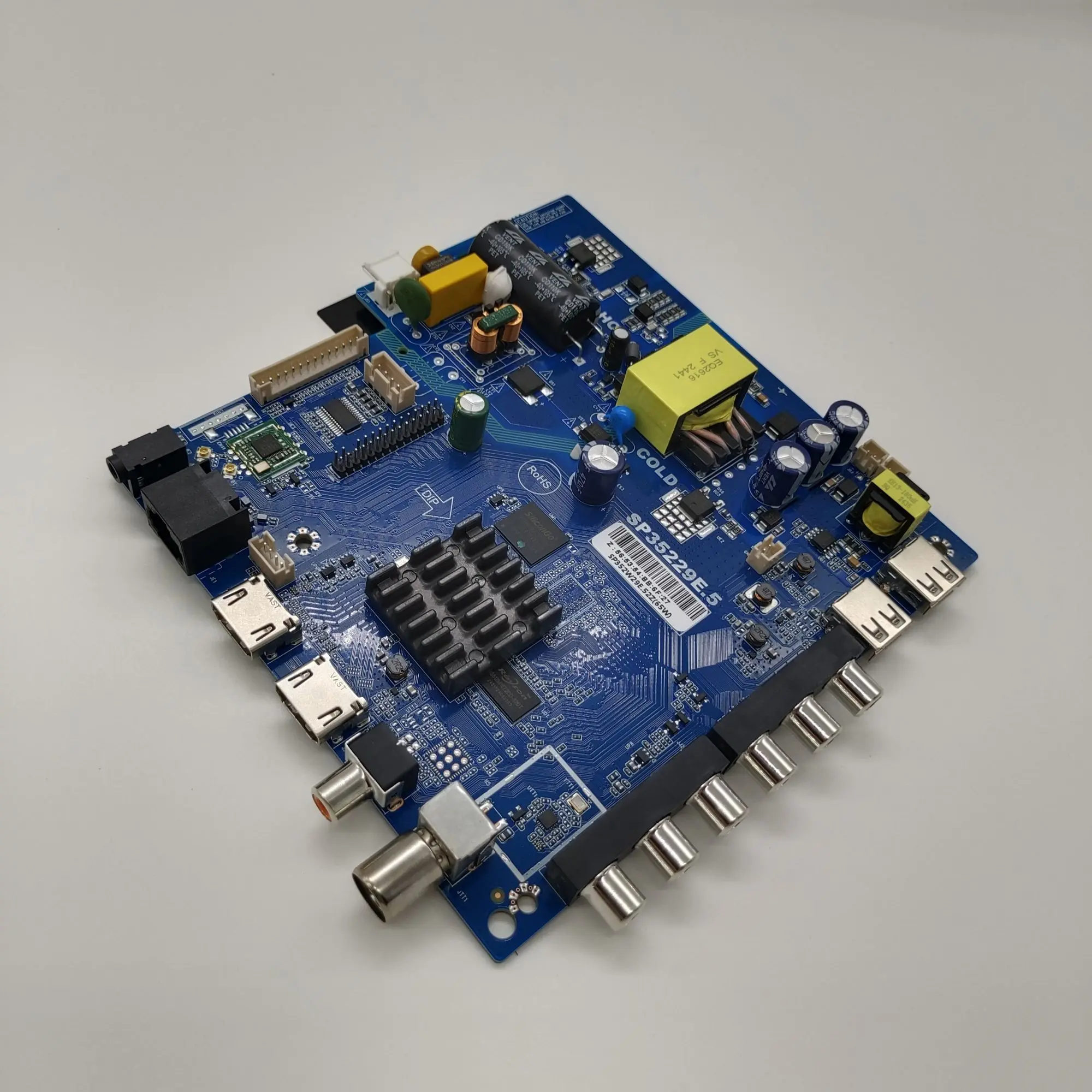 Picture of SP35229E.5 Bluetooth Vouce Control Smart WiFi LED TV Board with 35-110V Backlight Voltage and 1G + 8G Android 14 for 25W 35W 50W 32-42 Inches 