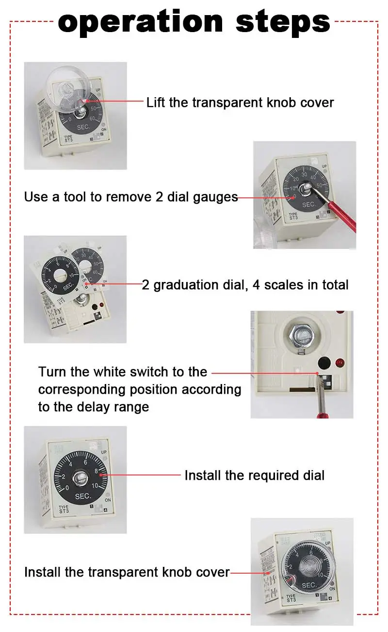Picture of ST3P A Multi-Function Timer Relay with Base Socket AC220v /Off Delay Modes & 8-Pin Configuration Options 