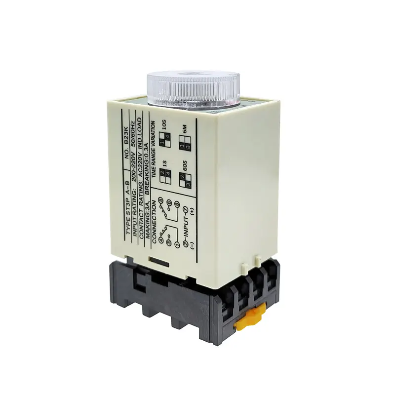 Picture of ST3P A Multi-Function Timer Relay with Base Socket AC220v /Off Delay Modes & 8-Pin Configuration Options 