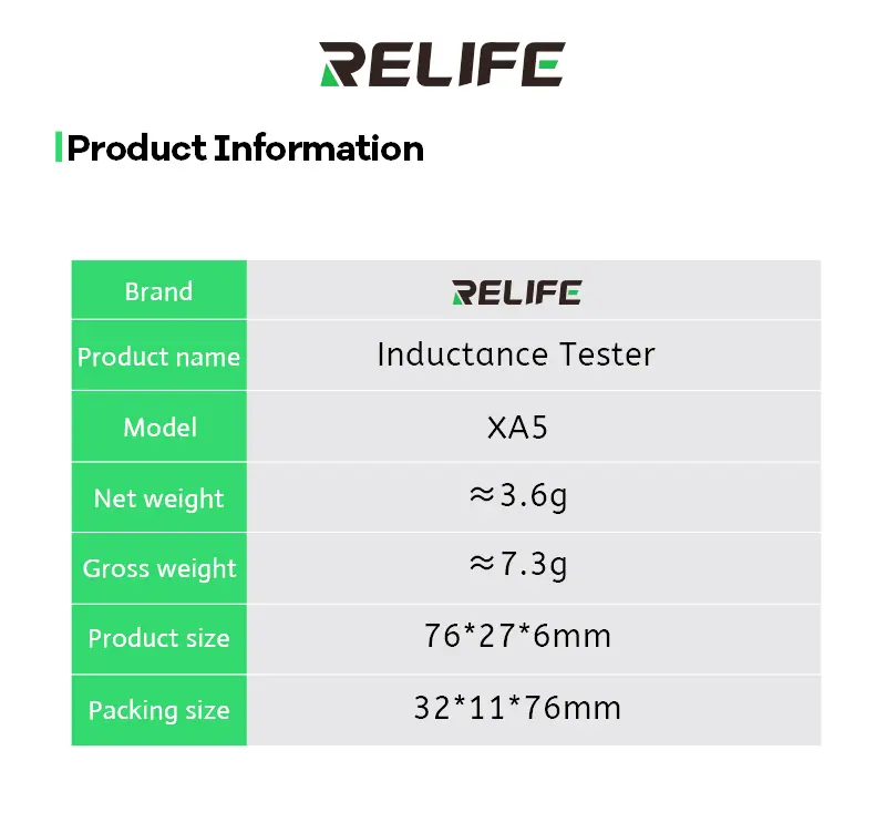 Picture of RELIFE XA5 Motherboard Coil Tester Inductor Detector Tool for PC Repair Electromagnetic Induction Quick Fault Check Multicolor
