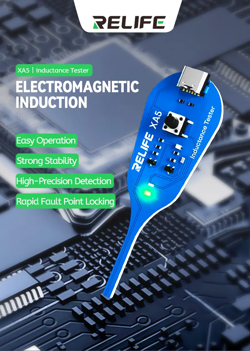 Picture of RELIFE XA5 Motherboard Coil Tester Inductor Detector Tool for PC Repair Electromagnetic Induction Quick Fault Check Multicolor