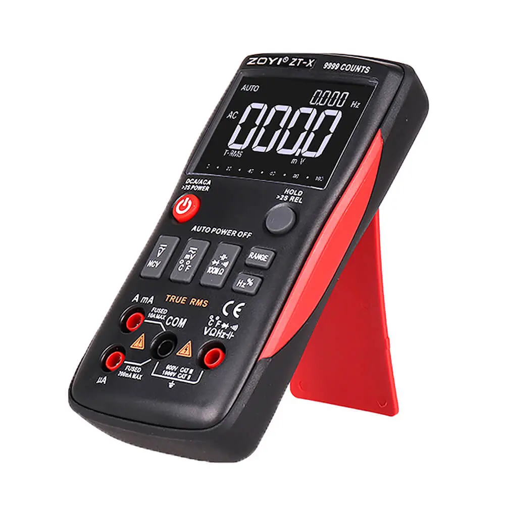Picture of ZT-X is a professional multimeter with easy-to-access buttons for students, electricians and maintenancers. CAT II 600V, TRUE-RMS multimeter that includes an easy-to-use interface with buttons, A lighting screen of 3 kinds of displays,  One-hand operation Multicolor