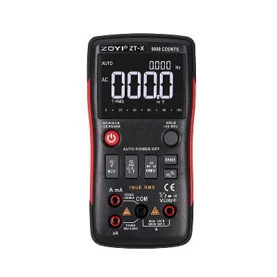Picture of ZT-X is a professional multimeter with easy-to-access buttons for students, electricians and maintenancers. CAT II 600V, TRUE-RMS multimeter that includes an easy-to-use interface with buttons, A lighting screen of 3 kinds of displays,  One-hand operation Multicolor