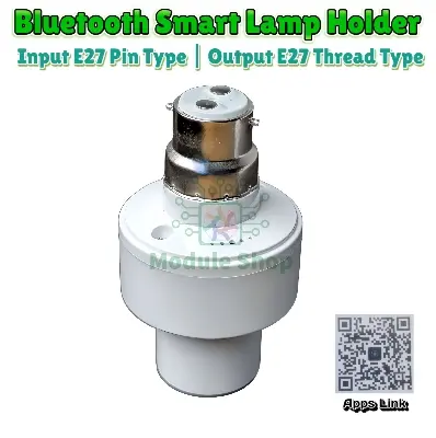 Picture of Smart Wireless Bluetooth App Control Lamp Holder B22/E27 Pin Type to E27 Thread Type LED Lamp Holder AC 85–265V Timer Control Adjustable Light Socket Converter E27 Pin to Thread