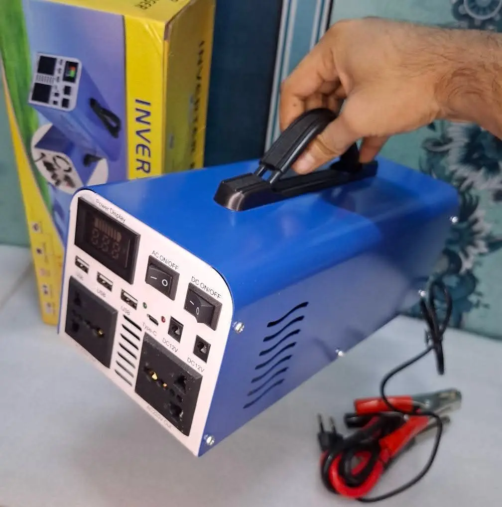 Picture of Solar Power IPS Inverter UPS Battery Charger 12V to 220V 2000~3000W Solar Input 12V Battery Input Battery Lever Information Display USB Type C Port Mobile Charging Facilities 