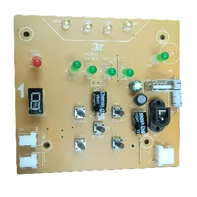 Picture of FTR05K6V Superstar Rechargeable Fan Circuit USB Output Charger Fan PCB Digital Fan Speed LED Display LED Charging Indicator 6V 12V Battery Input Black