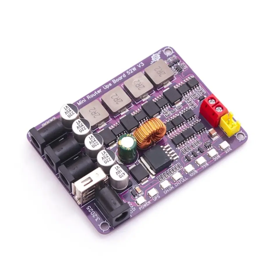 Picture of Mini DC Router UPS Circuit Board 52W V3 USB 5V 12V 9V Output 12V Battery Input Can Run WiFi Router Onu DVR XVR CCTV 52W