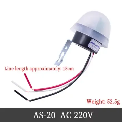 Picture of AS-20 Light Control Switch AC 110V 220V DC 12V Waterproof Sensitive Auto Photo Switch On/Off Photocell Street LED Light Switch 