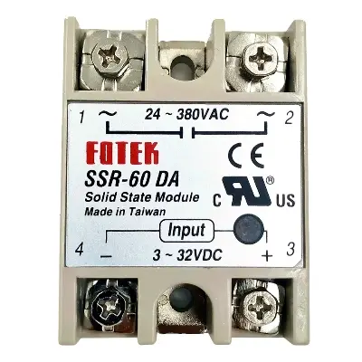 Picture of SSR-60DA Fotek Solid State Relay Module 3-32V Input 24-480V Output 60A SSR-60DA 60A