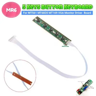 Picture of MR6 LCD Keypad Board switch 5 key Button for Universal LCD Driver controller Board Keypad Board OSD MENU Control Board for MT169 MT561 MT6820 VGA Driver Board Multicolor