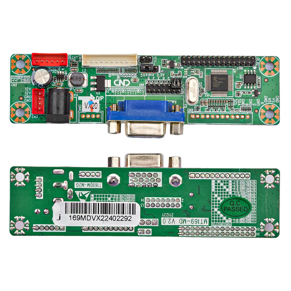 Picture of Laptop Display Monitor Combo Pack MT169 1ch 6bit 40 Pin 25mm LVDS 5 Key Manu Button Keypad Supply 12V 5A  Support VGA Input 40 Pin LVDs 1366x768 & 1024x600 Resolution combo