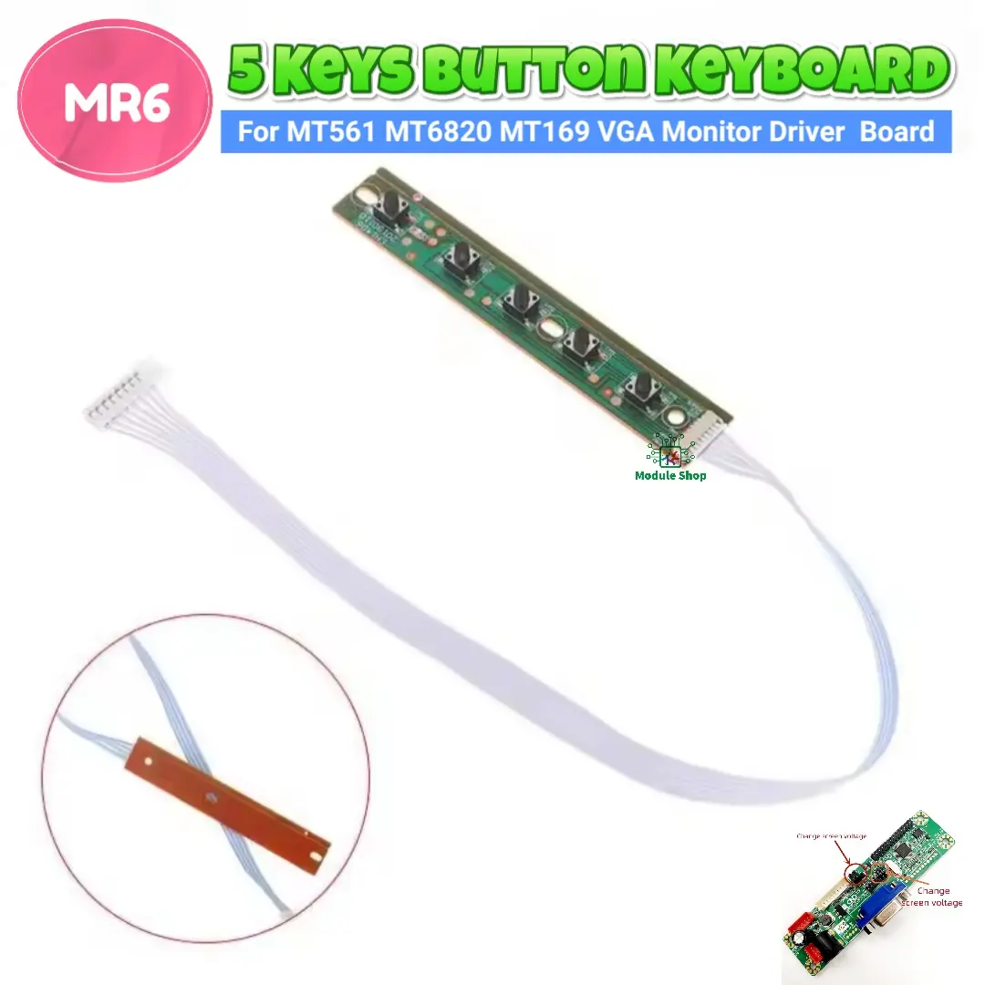 Picture of Laptop Display Monitor Combo Pack MT169 1ch 6bit 40 Pin 25mm LVDS 5 Key Manu Button Keypad Supply 12V 5A  Support VGA Input 40 Pin LVDs 1366x768 & 1024x600 Resolution combo