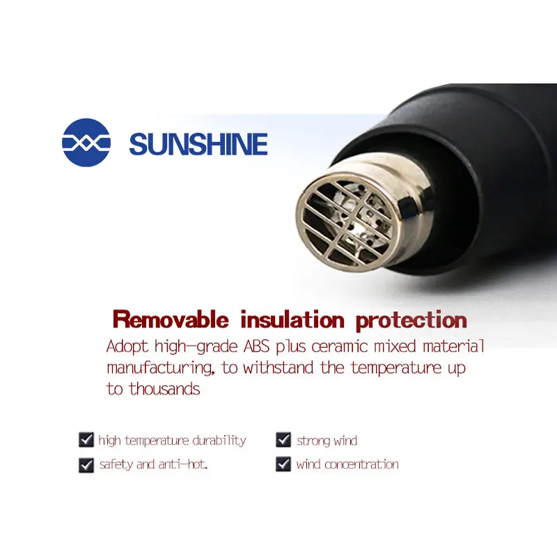 Picture of Sunshine RS-1800D Digital Temperature Display 1800W Hot Air Gun Heat Gun Hot Air Blower High Low Adjustable Temperature Control For Mobile Repair Multicolor