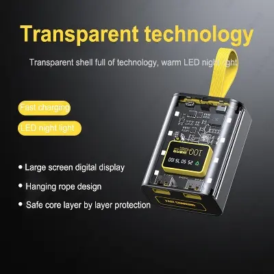 Picture of 18650 Battery Charger Case DIY Power Bank
Box Fast Charge 5V 2A Double USB Output Battery
Storage Box With LED Night Light No Battery Black