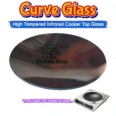 Picture of Curve Type Infrared Cooker Combo Individual Curve Glass 2 Mode Heater with Driver fit for All Cooking Pot Series Curve Panel Top Glass 4 Wire Curve Series Heater & 2 Mode Infrared Cooker Driver AC 220V Individual ON OFF LED Display Recipe Functions 