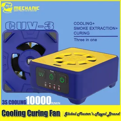 Picture of Rechargeable UV Curing Lamp and CoolingFan Heat Dissipation built-in 800mah Battery for Mobile Phone TabletMotherboard Green Oil Curing Repair Tools MECHANIC CUV-3 Relife Koocu Multicolor