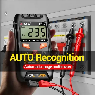 Picture of ANENG M113 Digital Multimeter Tester 1999 Counts Auto Ranging Amp Ohm Voltmeter for Household Outlet Automotive Electrical Tools Multicolor